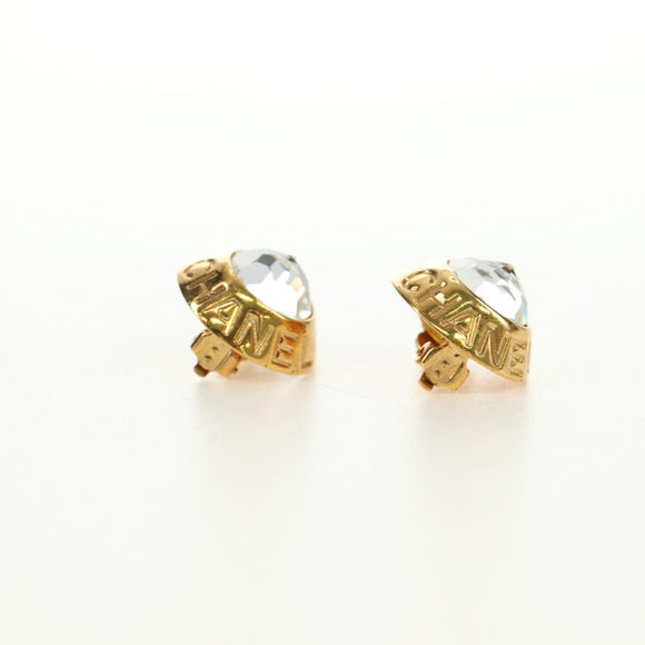 CHANEL Earring metal Gold Tone CC Auth 180936M