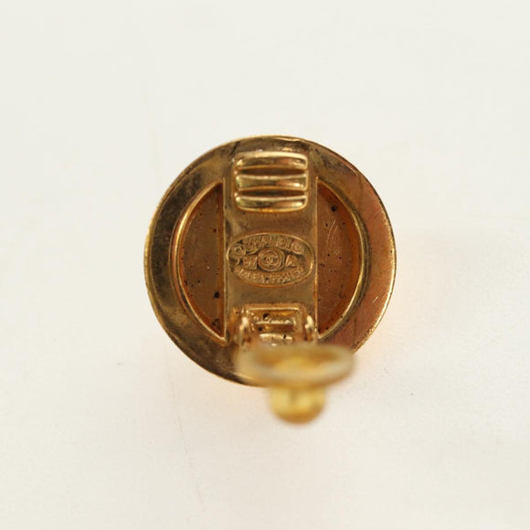 CHANEL Earring metal Gold Tone CC Auth 180936M