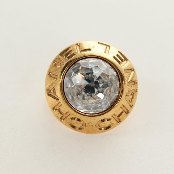 CHANEL Earring metal Gold Tone CC Auth 180936M