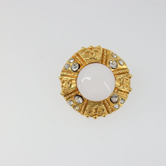 CHANEL Earring metal Gold Tone CC Auth 180937