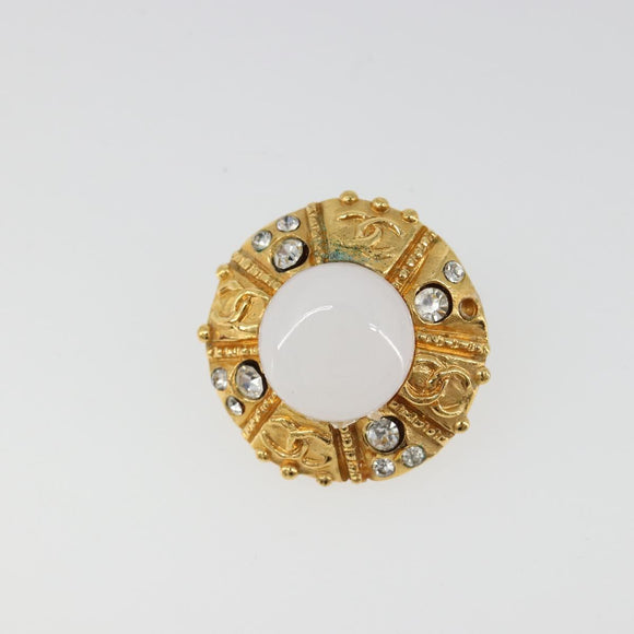 CHANEL Earring metal Gold Tone CC Auth 180937