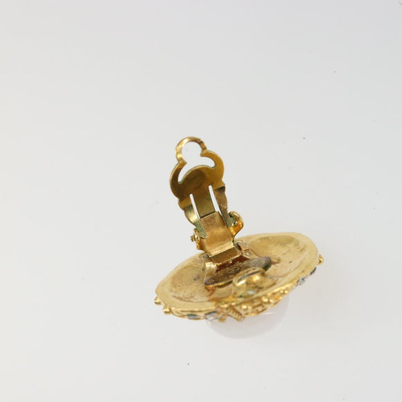 CHANEL Earring metal Gold Tone CC Auth 180937