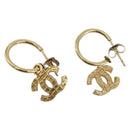 CHANEL Pierce metal Gold Tone CC Auth 180938-1