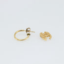 CHANEL Pierce metal Gold Tone CC Auth 180938-12