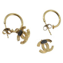 CHANEL Pierce metal Gold Tone CC Auth 180938-3