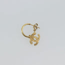 CHANEL Pierce metal Gold Tone CC Auth 180938-4