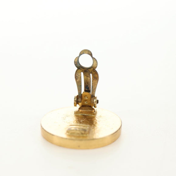 CHANEL Earring metal Gold Tone CC Auth 180939M