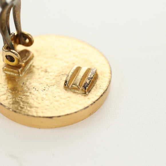 CHANEL Earring metal Gold Tone CC Auth 180939M