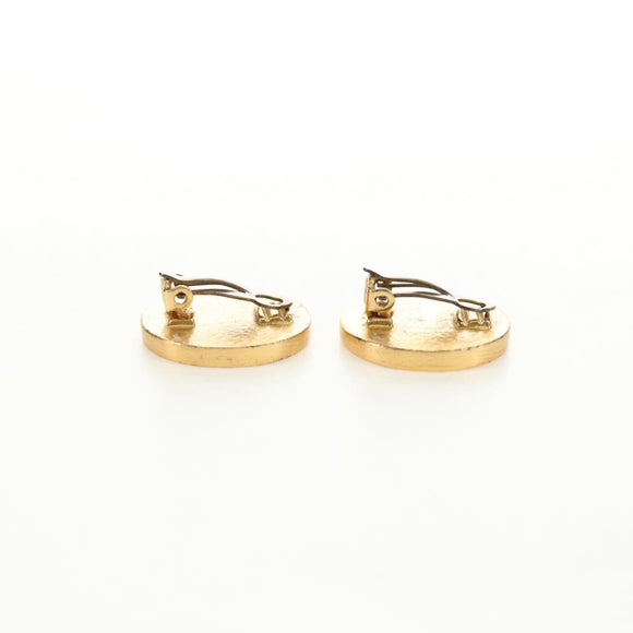 CHANEL Earring metal Gold Tone CC Auth 180939M