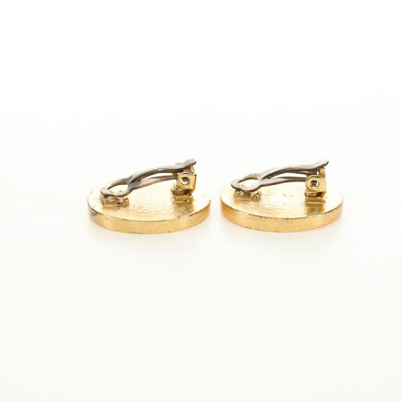 CHANEL Earring metal Gold Tone CC Auth 180939M