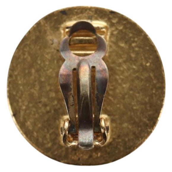 CHANEL Earring metal Gold Tone CC Auth 180939M