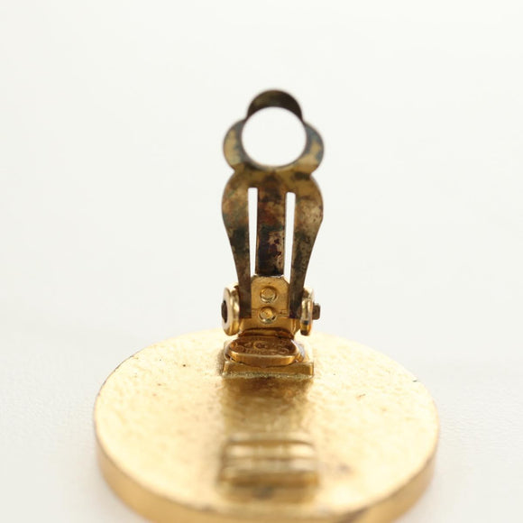CHANEL Earring metal Gold Tone CC Auth 180939M
