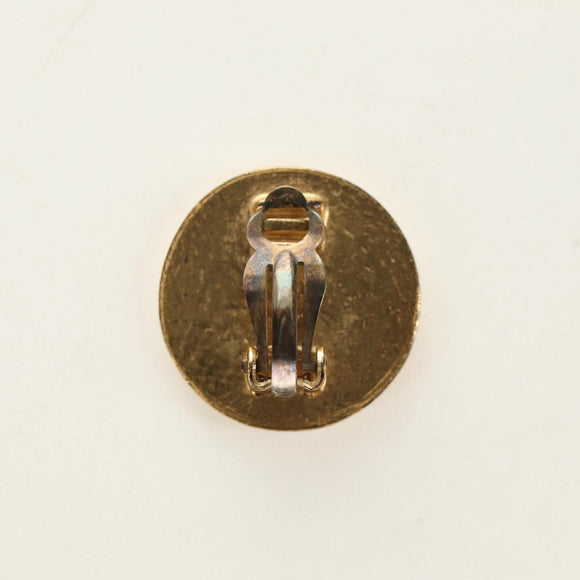 CHANEL Earring metal Gold Tone CC Auth 180939M