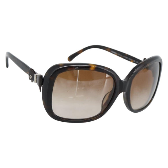 CHANEL Tortoise Pattern Sunglasses plastic Brown CC Auth 180941