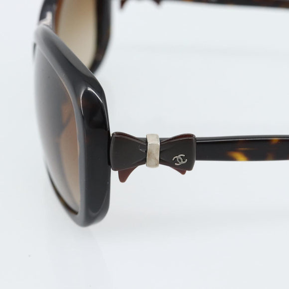 CHANEL Tortoise Pattern Sunglasses plastic Brown CC Auth 180941