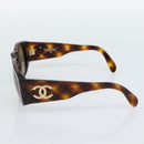 CHANEL Tortoise Pattern Sunglasses plastic Brown CC Auth 180942-5