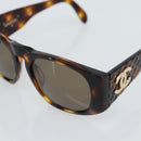 CHANEL Tortoise Pattern Sunglasses plastic Brown CC Auth 180942-8