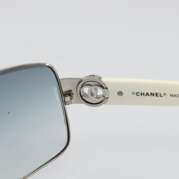 CHANEL Sunglasses plastic White CC Auth 180943