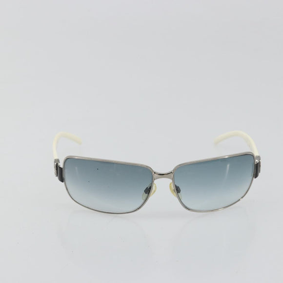 CHANEL Sunglasses plastic White CC Auth 180943