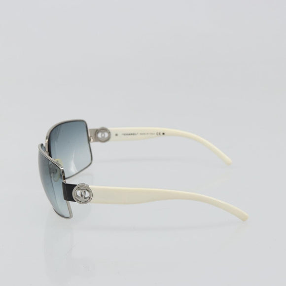 CHANEL Sunglasses plastic White CC Auth 180943