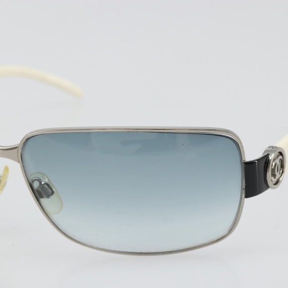 CHANEL Sunglasses plastic White CC Auth 180943