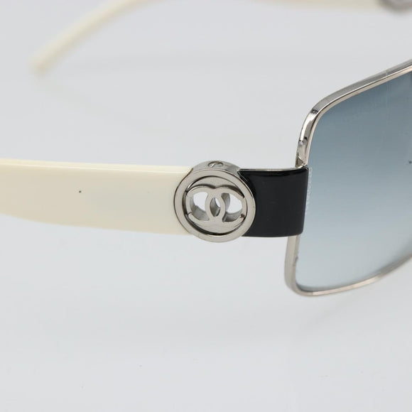 CHANEL Sunglasses plastic White CC Auth 180943
