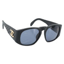 CHANEL Sunglasses plastic Black CC Auth 180944M-1