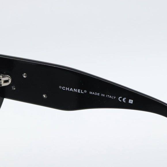 CHANEL Camelia Sunglasses plastic Black CC Auth 180945