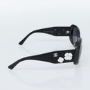 CHANEL Camelia Sunglasses plastic Black CC Auth 180945-3