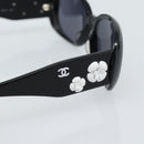 CHANEL Camelia Sunglasses plastic Black CC Auth 180945-4