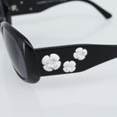 CHANEL Camelia Sunglasses plastic Black CC Auth 180945-6