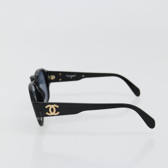 CHANEL Sunglasses plastic Black CC Auth 180946
