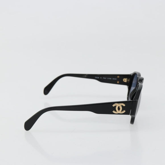 CHANEL Sunglasses plastic Black CC Auth 180946