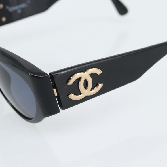 CHANEL Sunglasses plastic Black CC Auth 180948M