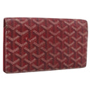 GOYARD Long Wallet Coated Canvas Red Silver Auth 180965-1