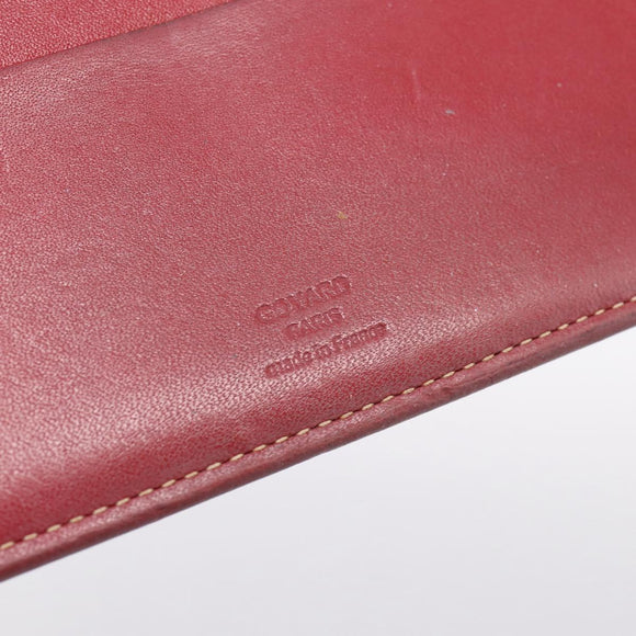 GOYARD Long Wallet Coated Canvas Red Silver Auth 180965