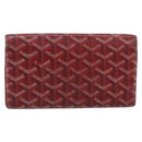 GOYARD Long Wallet Coated Canvas Red Silver Auth 180965-2