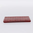GOYARD Long Wallet Coated Canvas Red Silver Auth 180965-7
