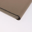 CELINE Long Wallet Leather Beige Silver Auth 180966A-15