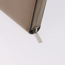 CELINE Long Wallet Leather Beige Silver Auth 180966A-8