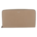 CELINE Long Wallet Leather Beige Silver Auth 180966A-13