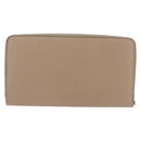 CELINE Long Wallet Leather Beige Silver Auth 180966A-2