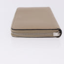 CELINE Long Wallet Leather Beige Silver Auth 180966A-4