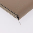 CELINE Long Wallet Leather Beige Silver Auth 180966A-7
