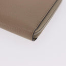 CELINE Long Wallet Leather Beige Silver Auth 180966A-14