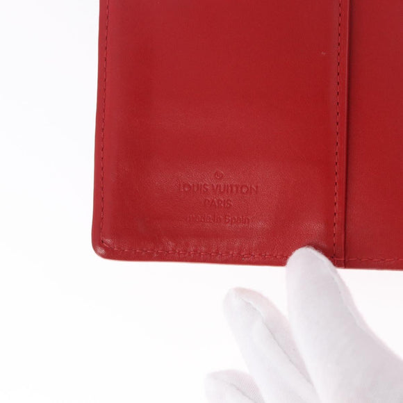 LOUIS VUITTON Monogram Vernis Agenda PM Planner Cover Rouge R21003 Auth 180968A