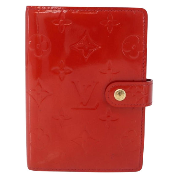 LOUIS VUITTON Monogram Vernis Agenda PM Planner Cover Rouge R21003 Auth 180968A