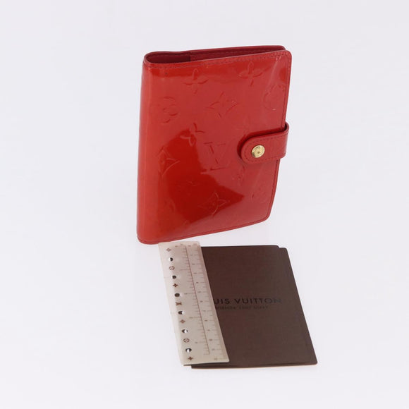 LOUIS VUITTON Monogram Vernis Agenda PM Planner Cover Rouge R21003 Auth 180968A