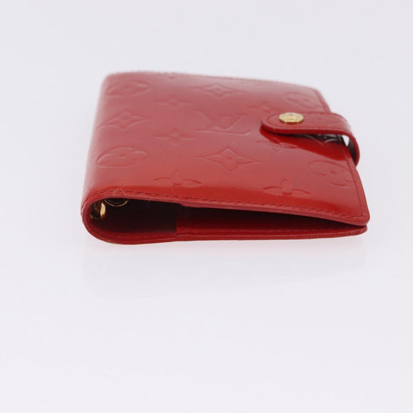 LOUIS VUITTON Monogram Vernis Agenda PM Planner Cover Rouge R21003 Auth 180968A
