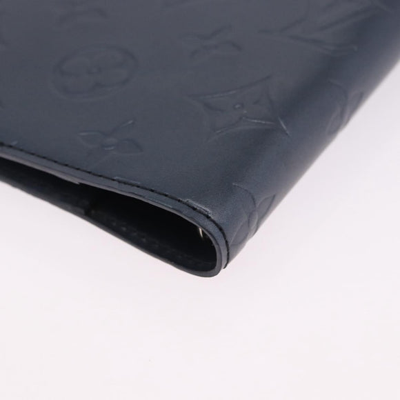 LOUIS VUITTON Monogram mat Agenda PM Day Planner Cover Blue R20935 Auth 180969A